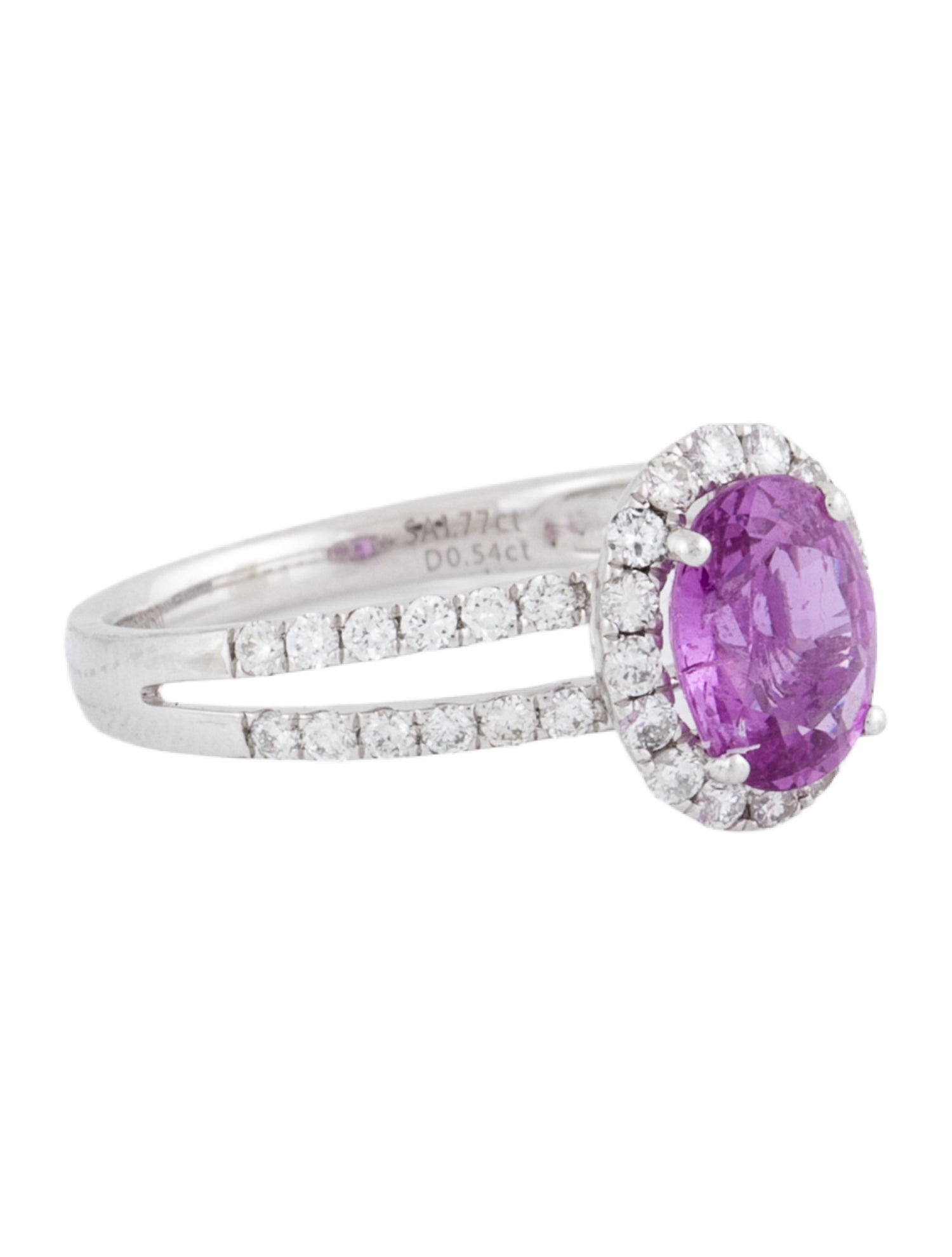 Engagement Ring Platinum 1.77ct Pink Sapphire & Diamond