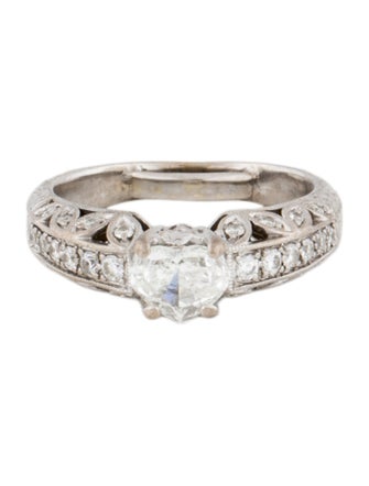 Engagement Ring Diamond Heart Filigree Engagement Ring