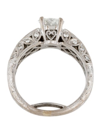 Engagement Ring Diamond Heart Filigree Engagement Ring