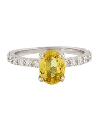Engagement Ring 1.44ct Yellow Sapphire & Diamond Engagement Ring