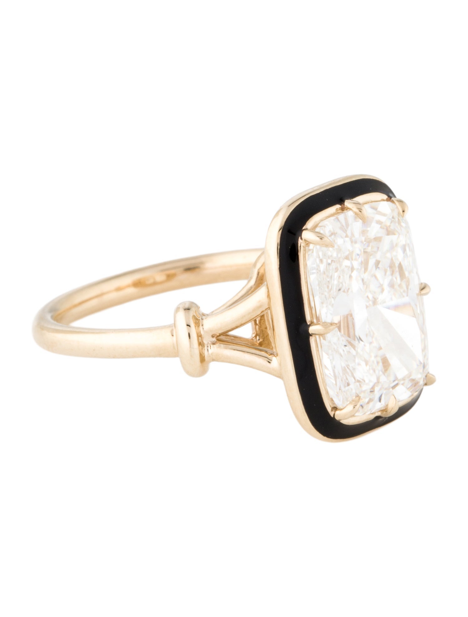 Engagement Ring 5.05ct Lab-Grown Diamond & Enamel Engagement Ring