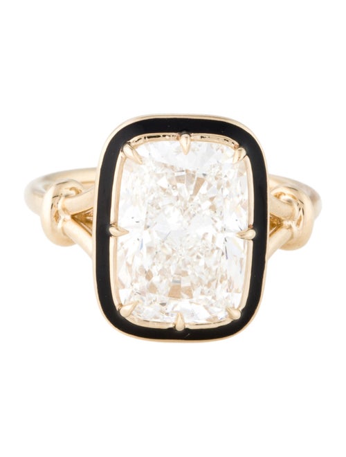 Engagement Ring 5.05ct Lab-Grown Diamond & Enamel Engagement Ring