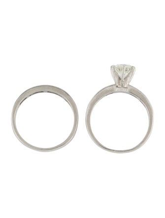 Engagement Ring Platinum Diamond Engagement Ring & Platinum Diamond Wedding Band Set