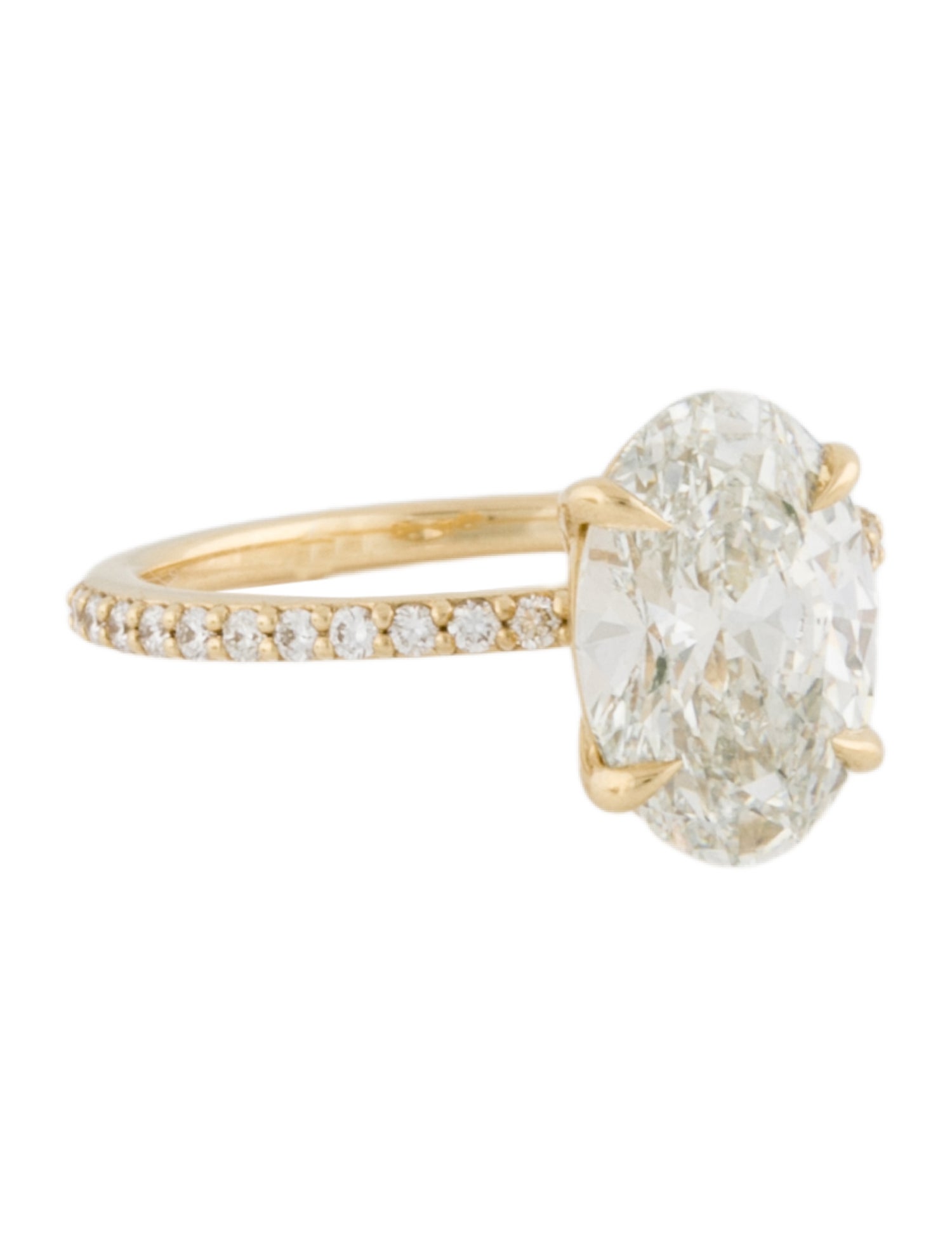 Engagement Ring 3.01ct Lab-Grown Diamond Pavé Solitaire