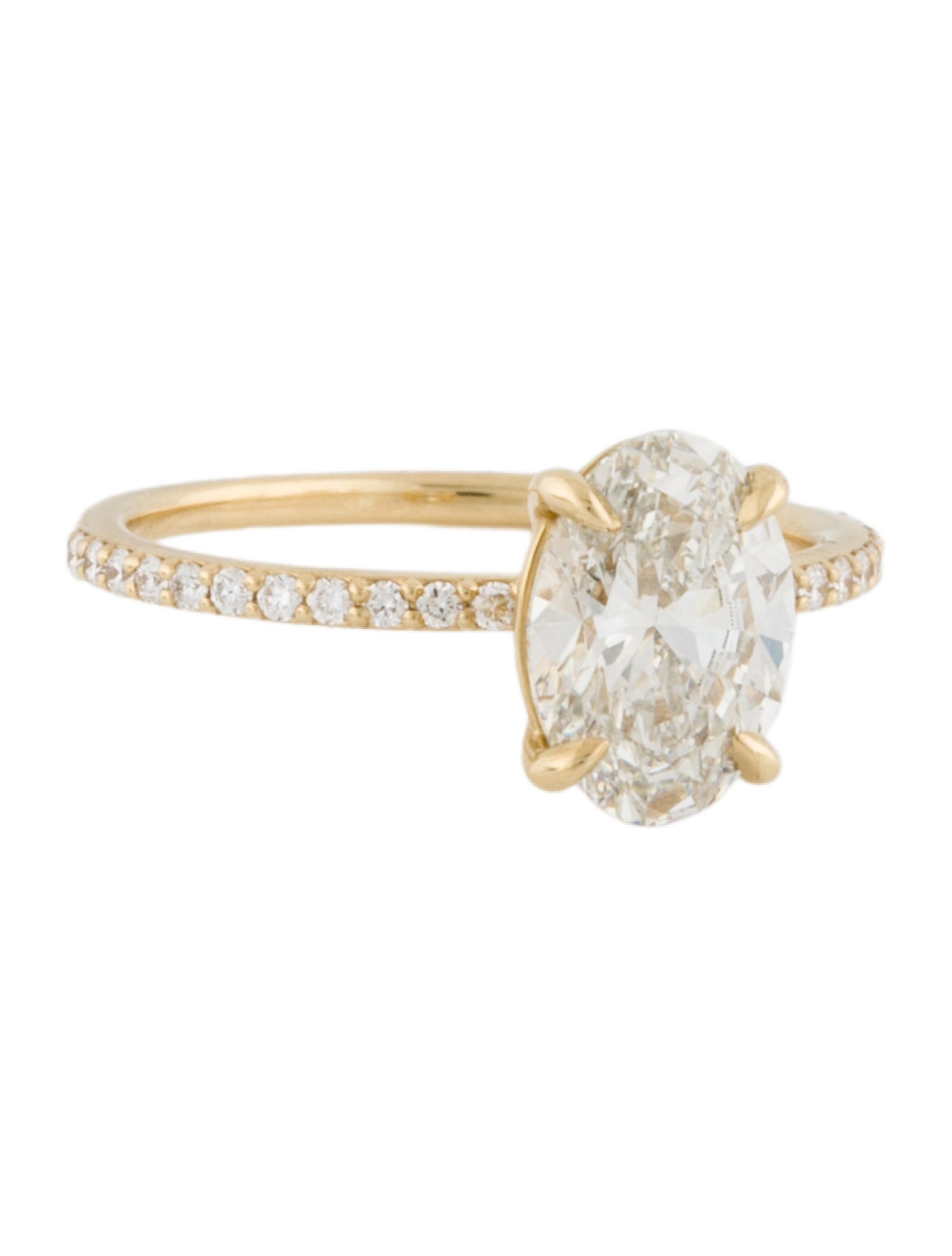 Engagement Ring 2.48ct Lab-Grown Diamond Pavé Solitaire