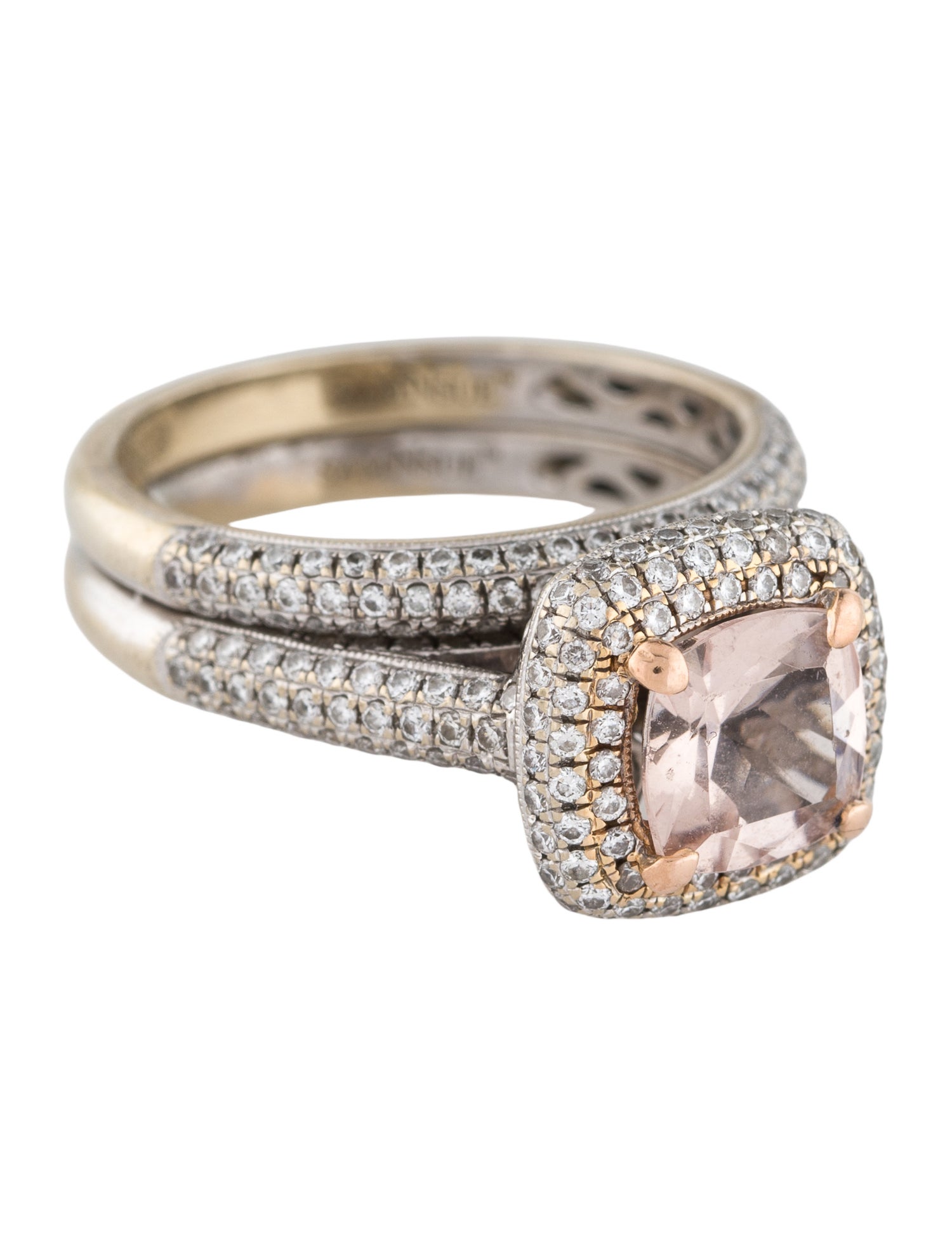 Engagement Ring SamNSue 18K Morganite & Diamond Ring