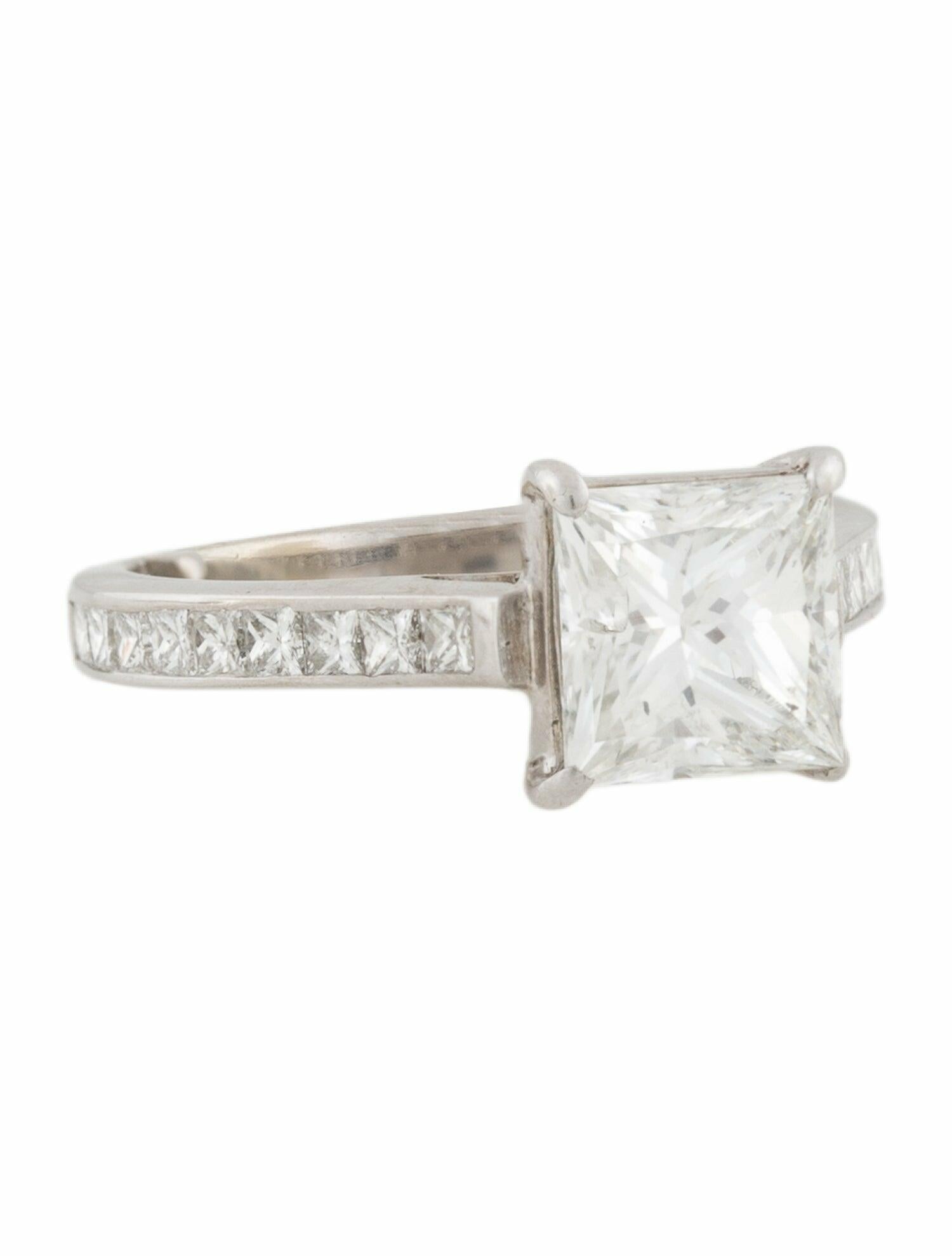 Engagement Ring 1.71ct Princess Cut Diamond