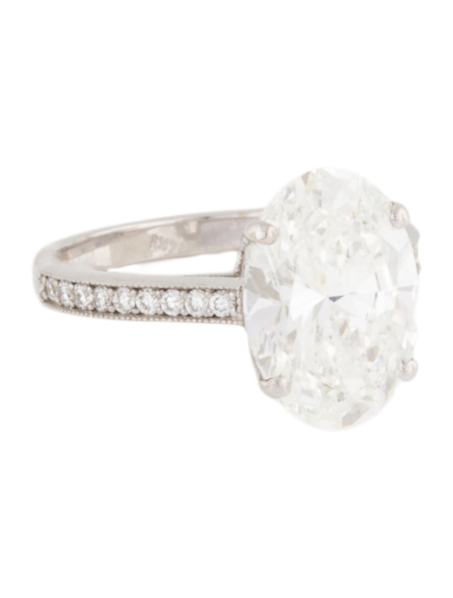 Engagement Ring 5.04ct Lab-Grown Diamond Pavé Solitaire Engagement