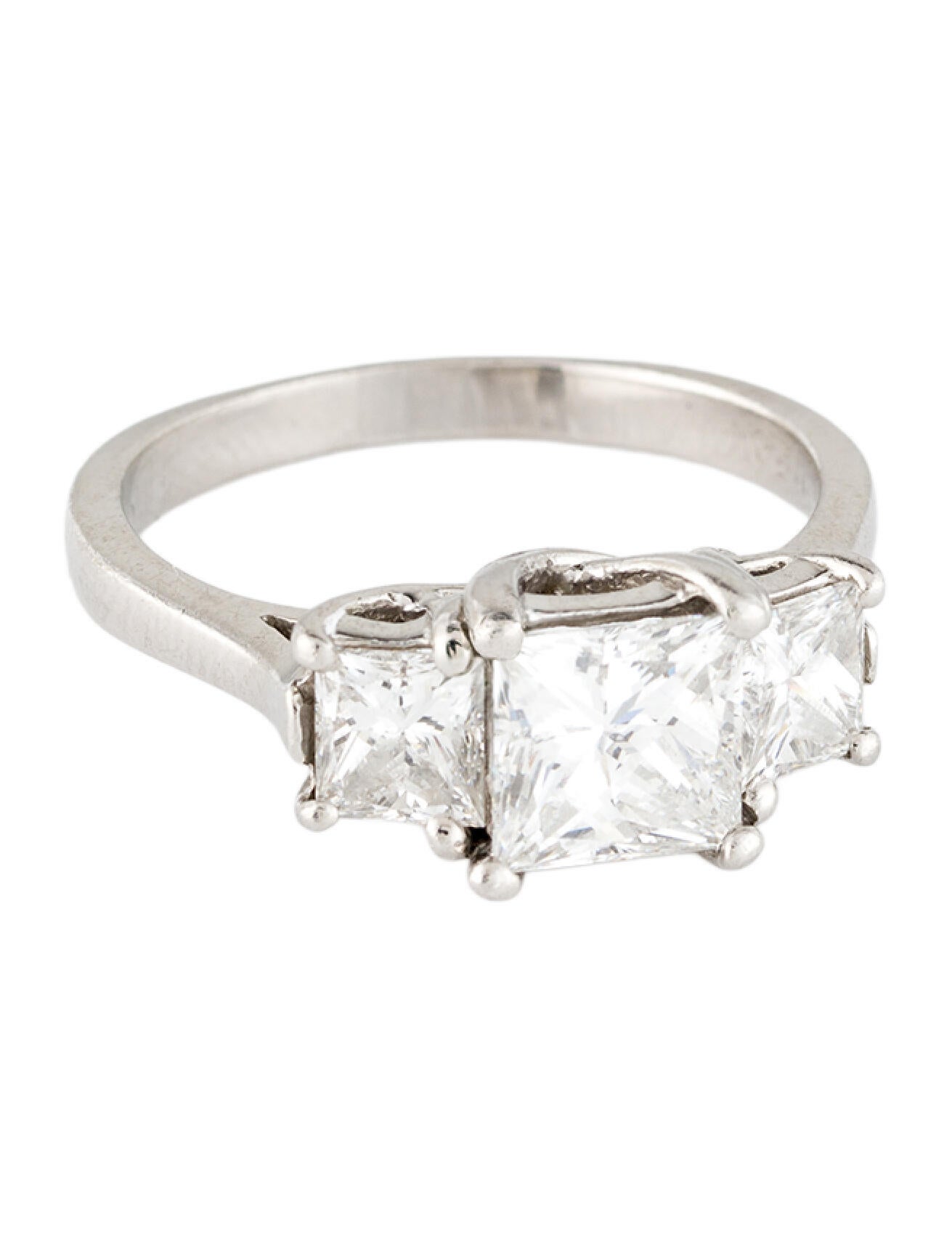 Engagement Ring Platinum 2.64ctw Three-Stone Diamond