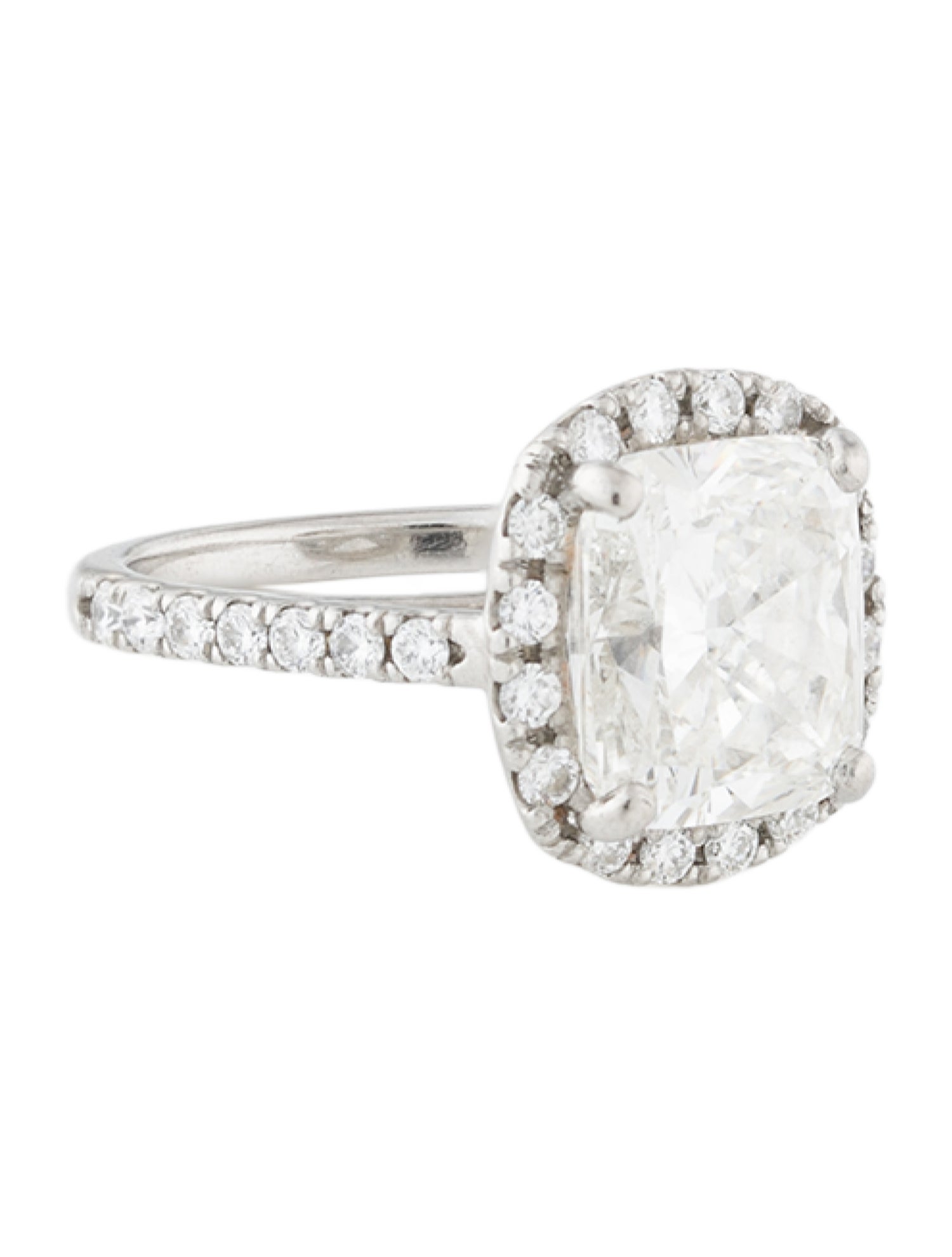 Engagement Ring Platinum 5.03ct Diamond Halo