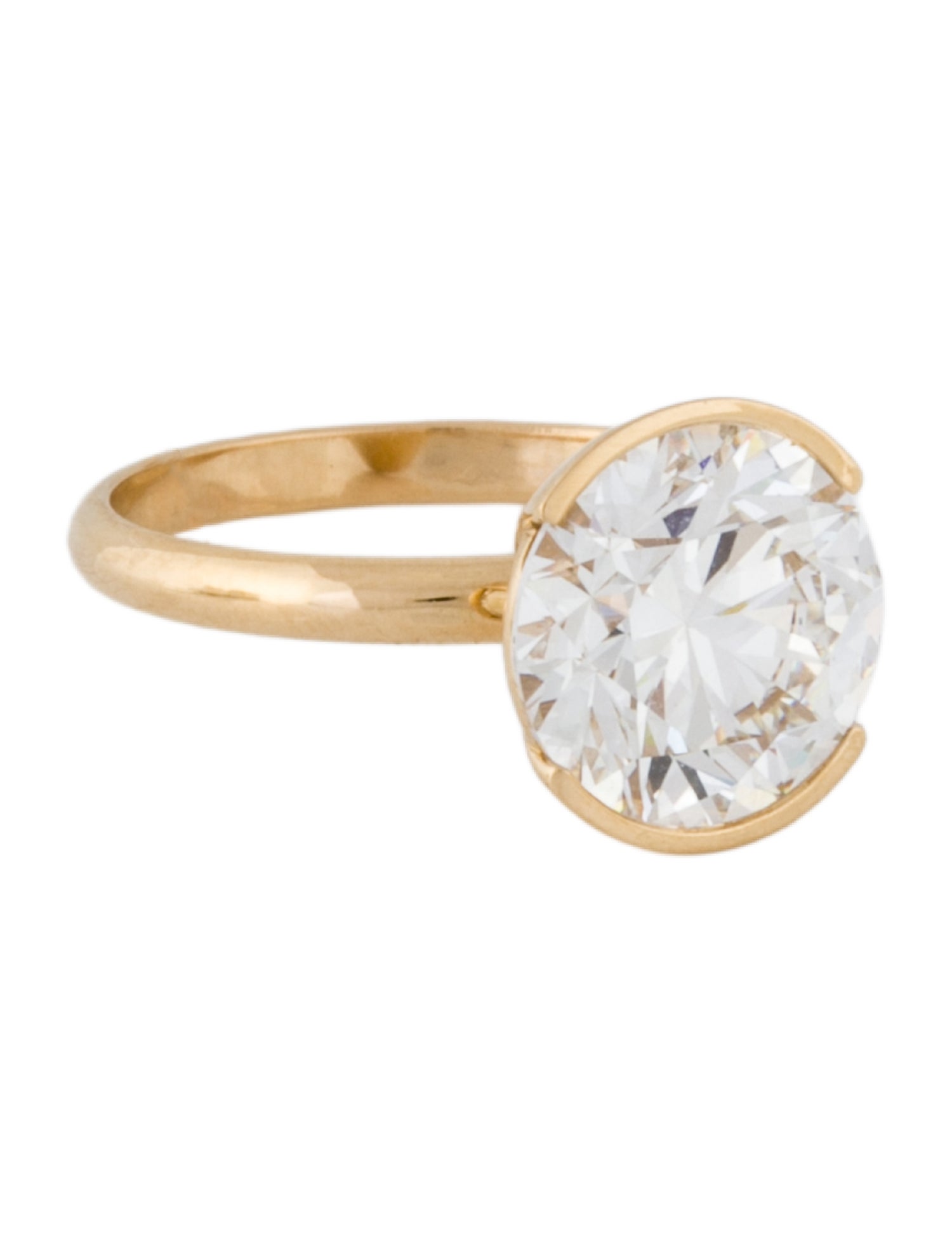 Engagement Ring 4.00ct Lab-Grown Diamond Half-Bezel Dome Solitaire