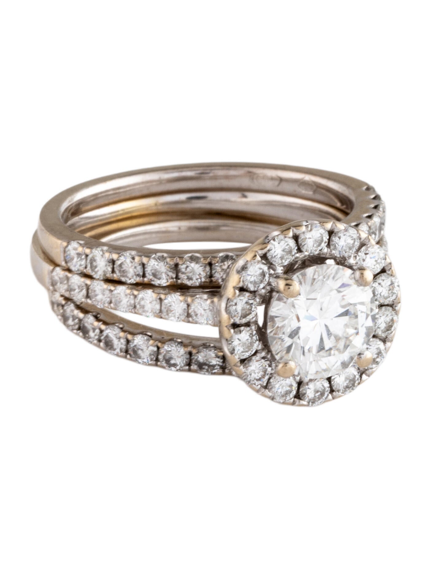 Engagement Ring 1.11ct Diamond Wedding Ring Set
