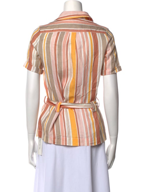 Ephemera Linen Striped Button-Up Top