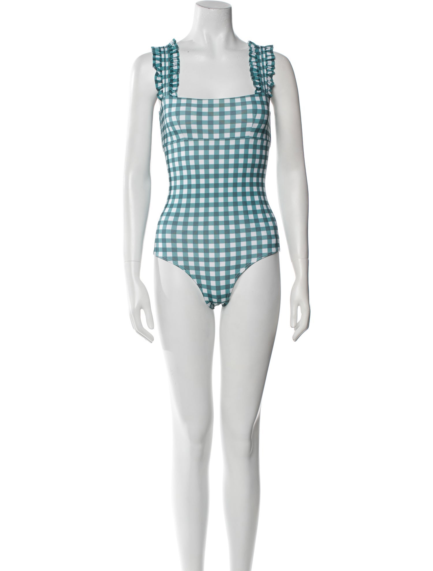 Ephemera Plaid Print Ruffle Embellishment One-Piece w/ Tags