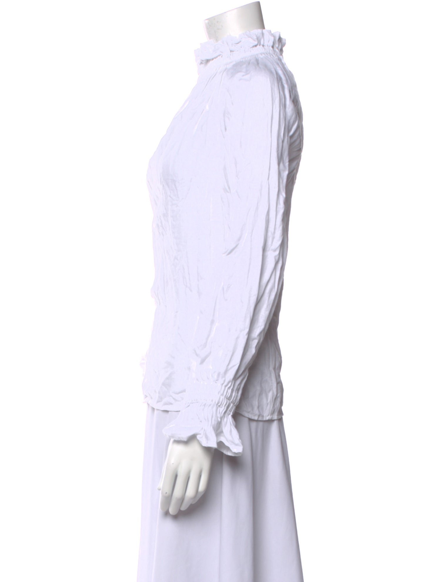 Ephemera Linen Mock Neck Button-Up Top