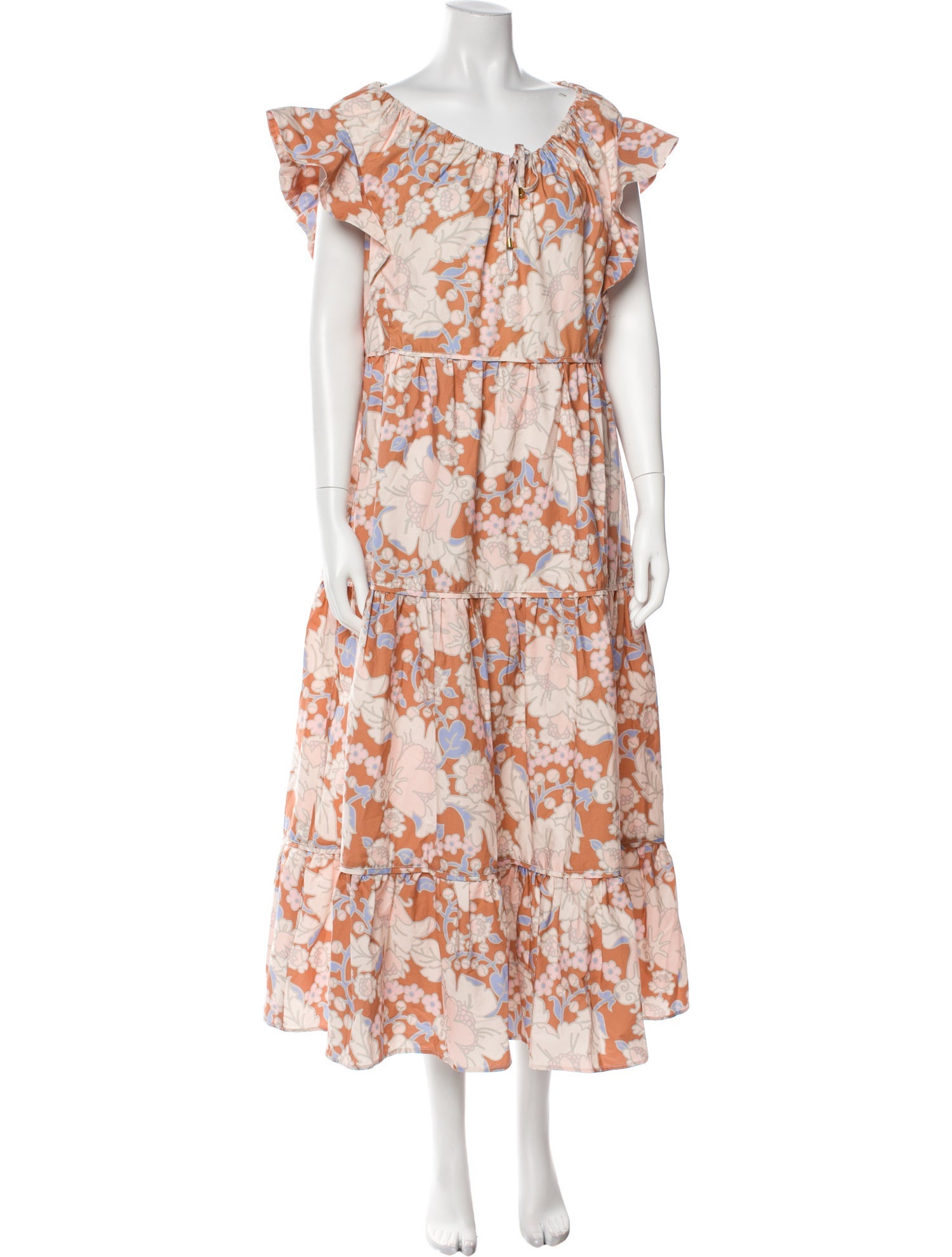 Ephemera Floral Print Midi Length Dress