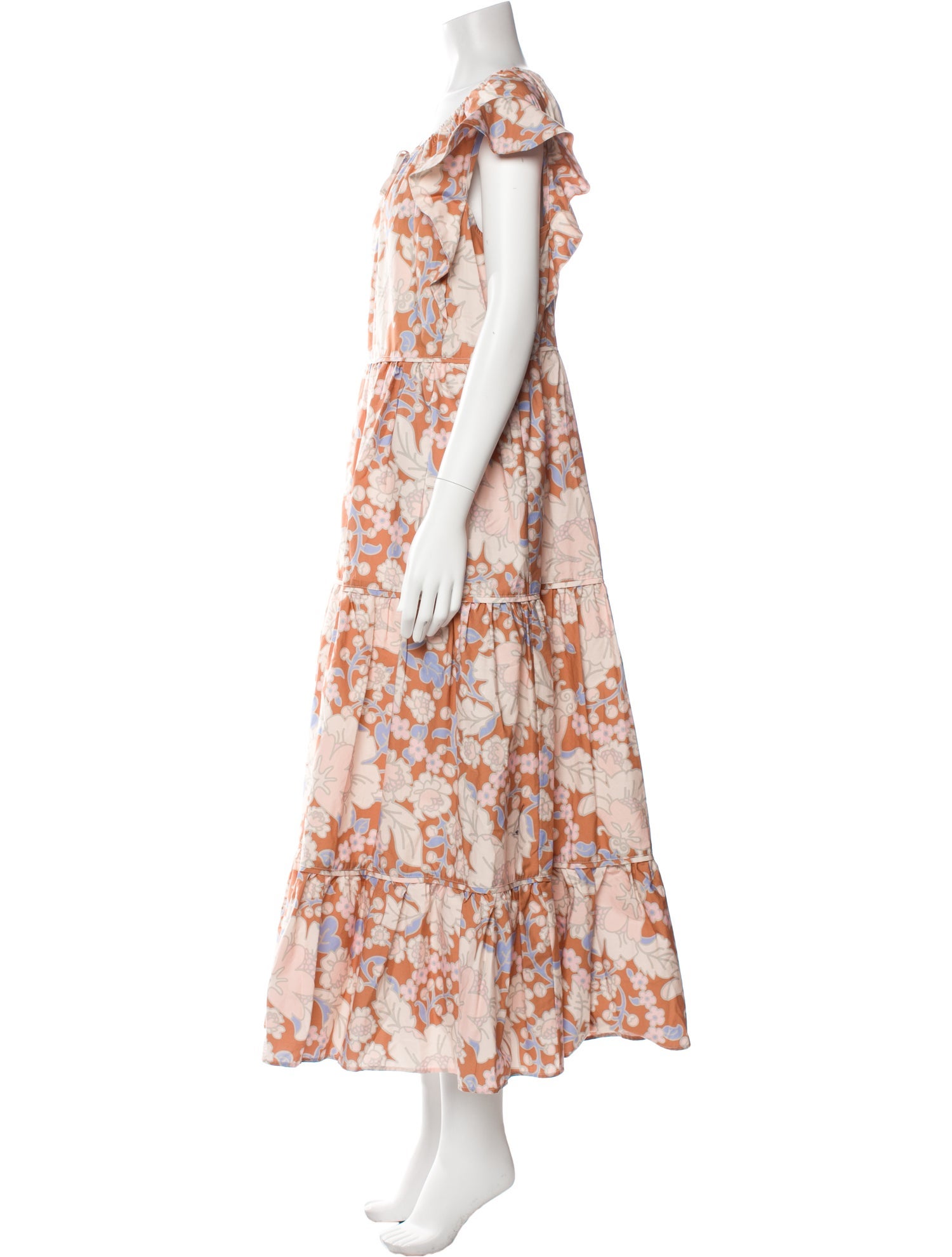 Ephemera Floral Print Midi Length Dress