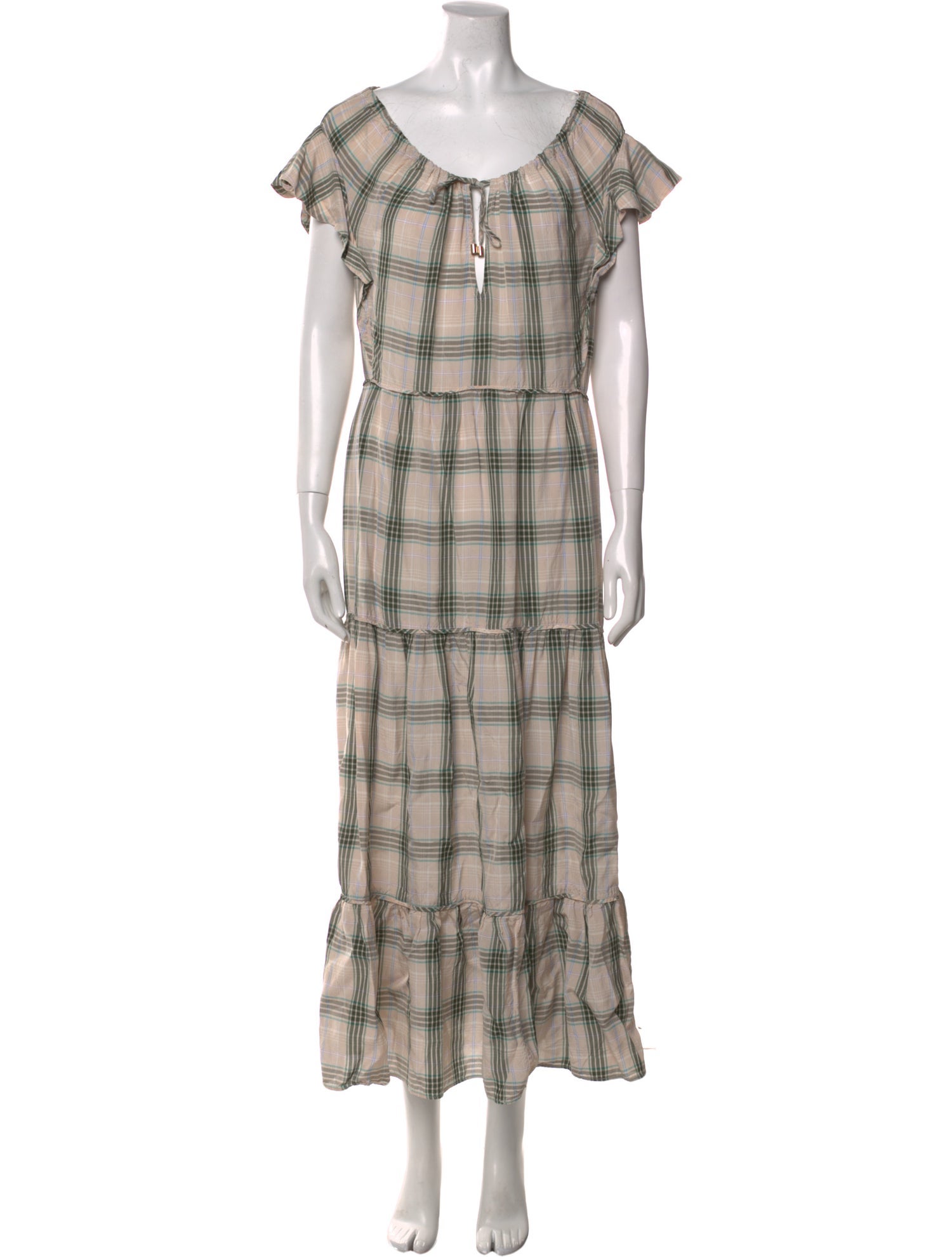 Ephemera Plaid Print Long Dress