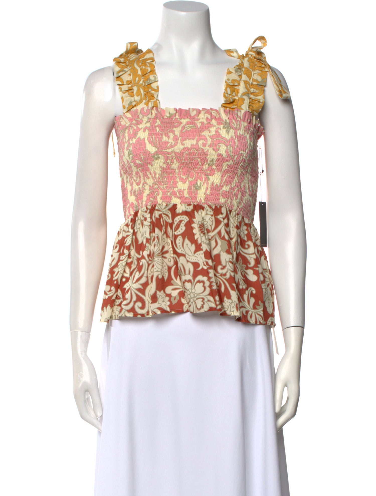 Ephemera Printed Square Neckline Crop Top w/ Tags
