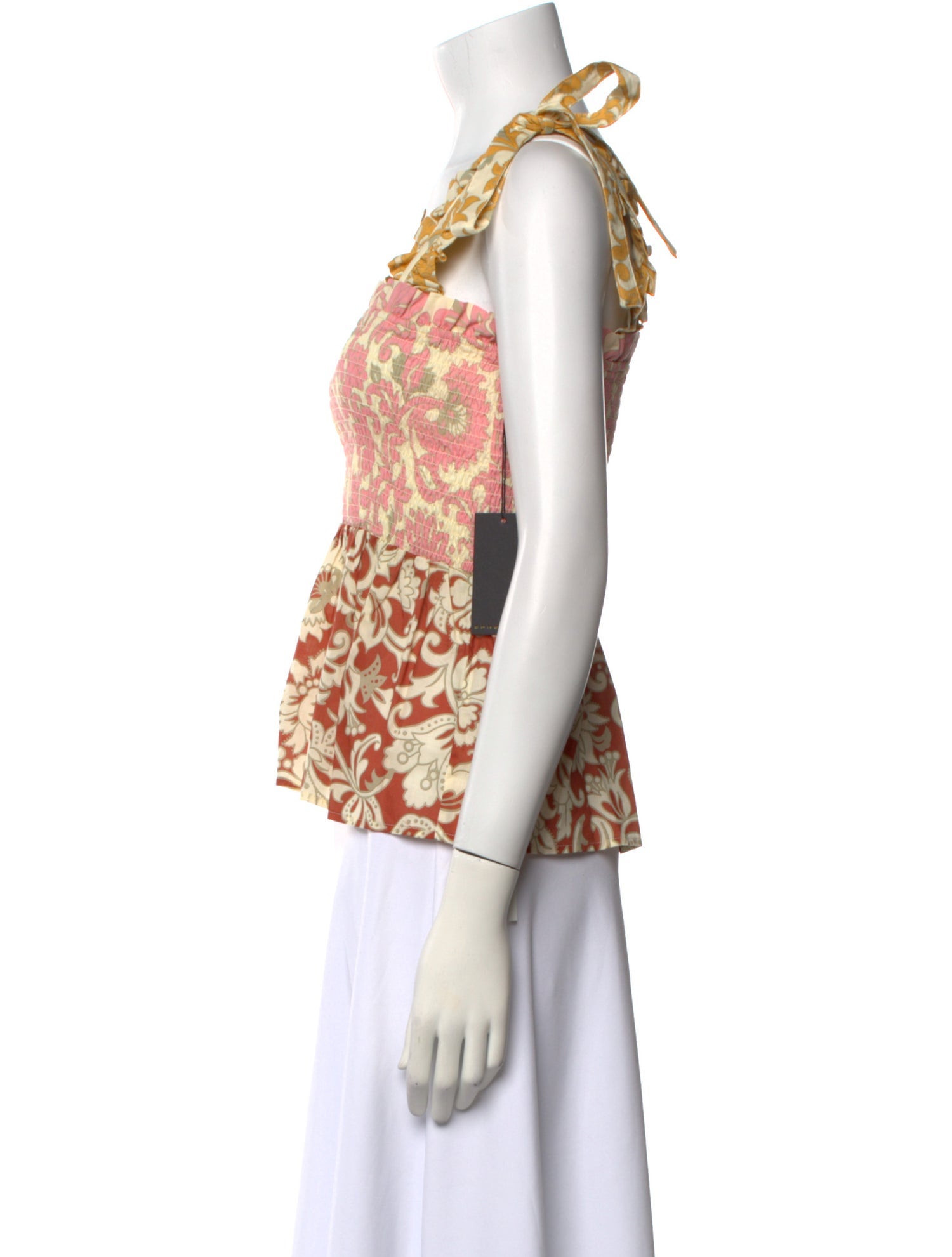 Ephemera Printed Square Neckline Crop Top w/ Tags