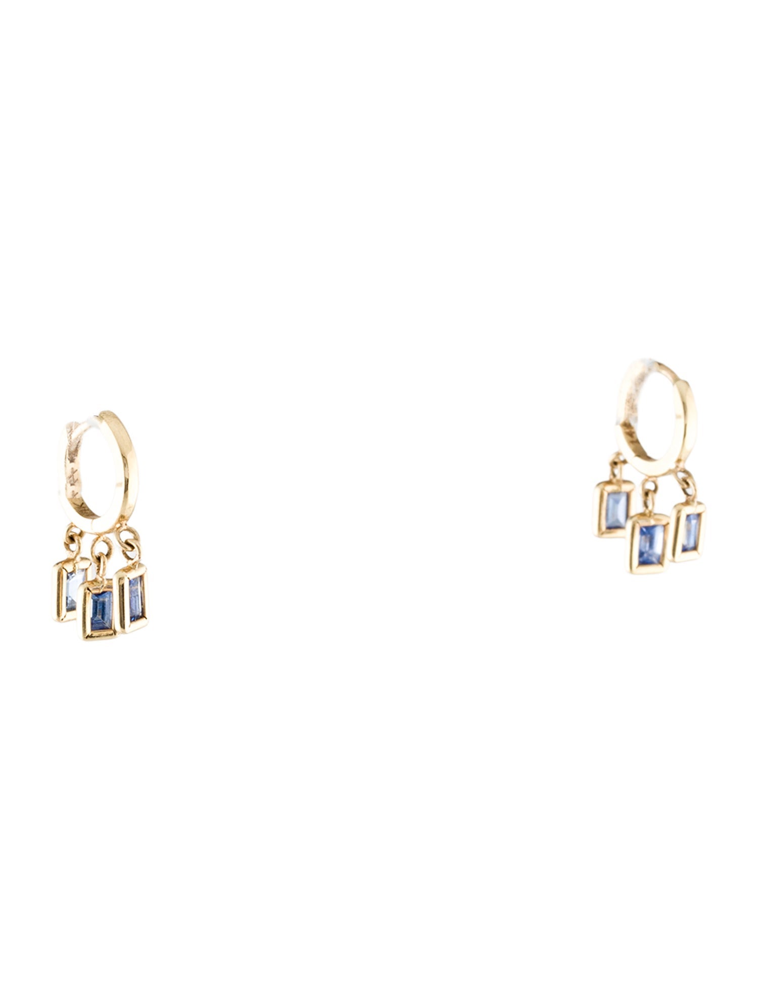 ERA Jewelry 14K Sapphire Brick Brigade Baguette Huggie Earrings