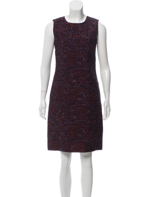 Erdem Jacquard Cocktail Dress Purple