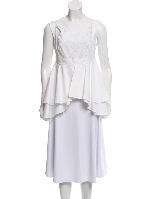 Erdem Britney Lace-Accented Top White