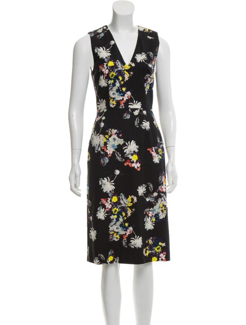 Erdem Floral Midi Dress Black