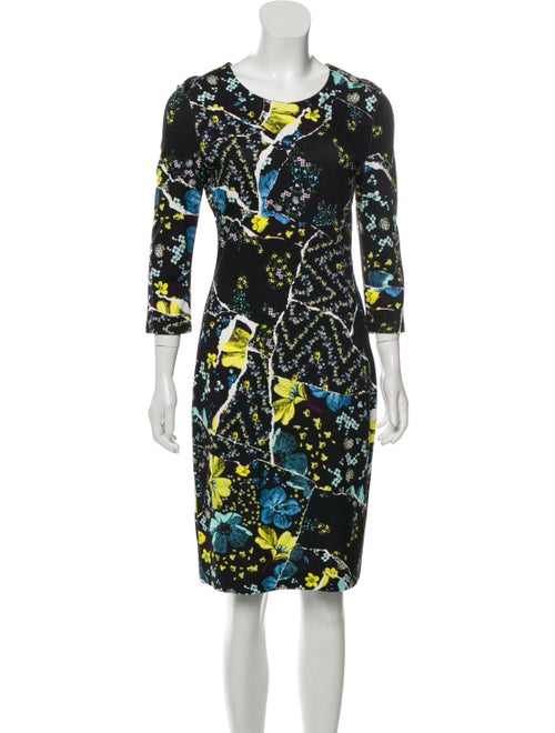 Erdem Floral Patchwork Midi Dress Black