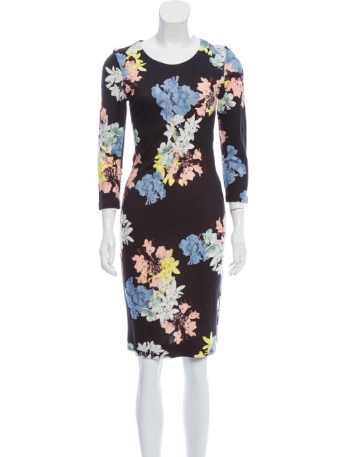 Erdem Floral Midi Dress Black