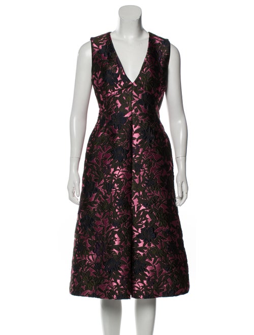 Erdem Jacquard Midi Dress Green