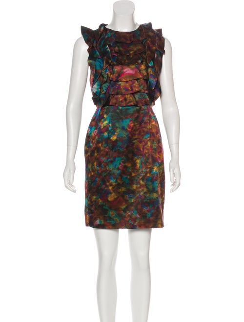 Erdem Tie-Dye Silk Dress Brown