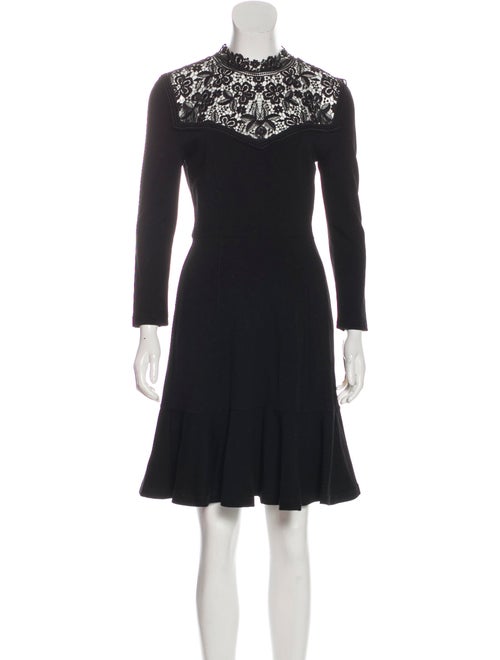 Erdem Knee-Length Flared Dress Black
