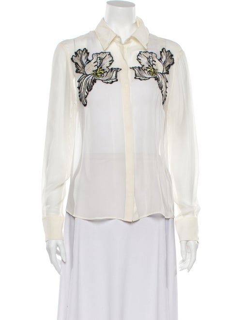 Erdem Long Sleeve Button-Up Top