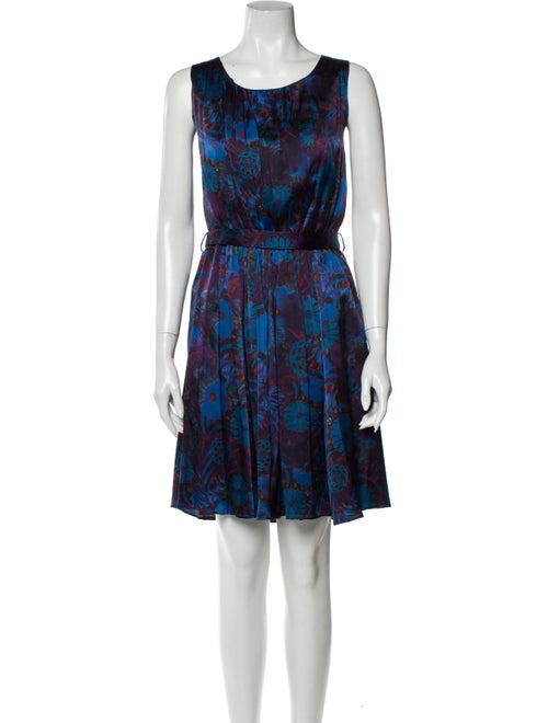 Erdem Silk Knee-Length Dress Blue