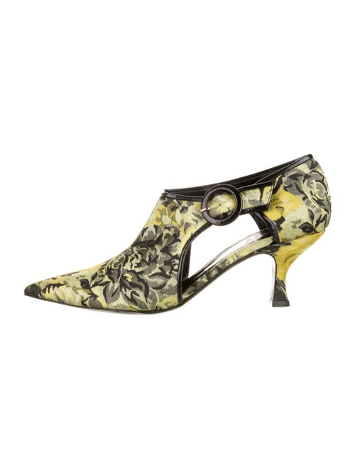 Erdem Floral Print Boots Yellow