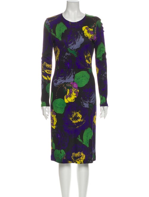 Erdem Printed Midi Length Dress Blue