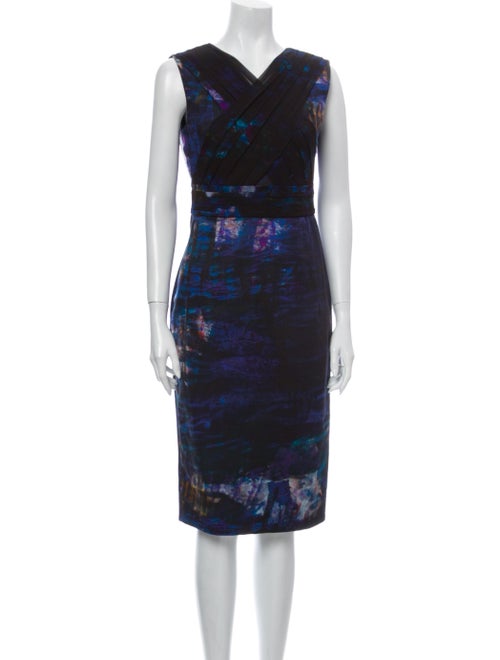 Erdem Printed Midi Length Dress Blue