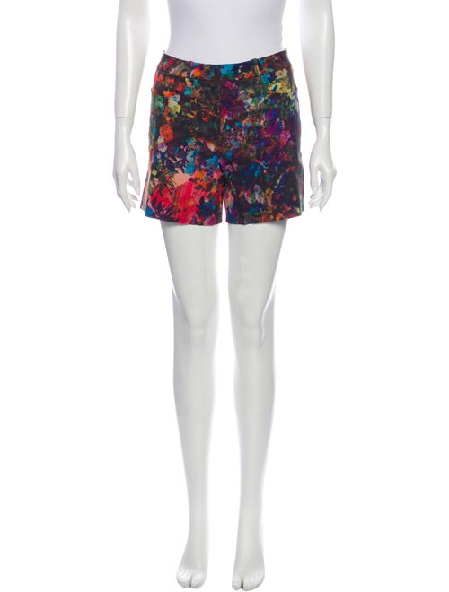 Erdem Floral Print Mini Shorts Green