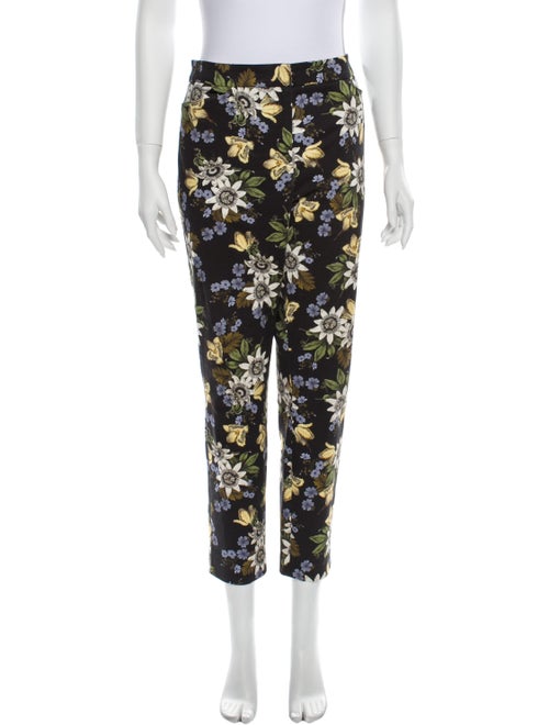 Erdem Floral Print Straight Leg Pants Black