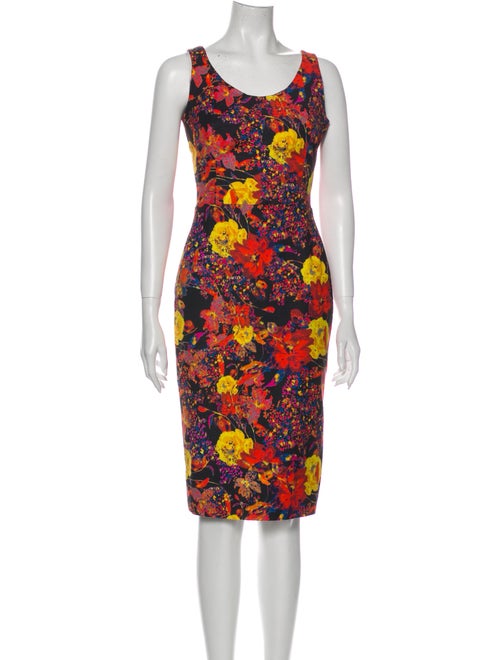 Erdem Floral Print Midi Length Dress Red