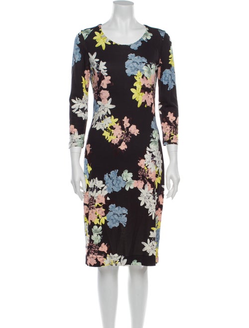 Erdem Floral Print Knee-Length Dress Black