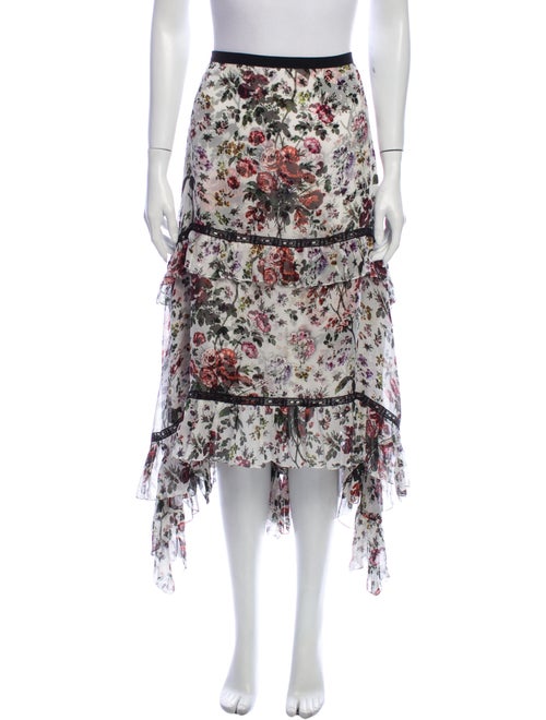 Erdem Silk Midi Length Skirt Green