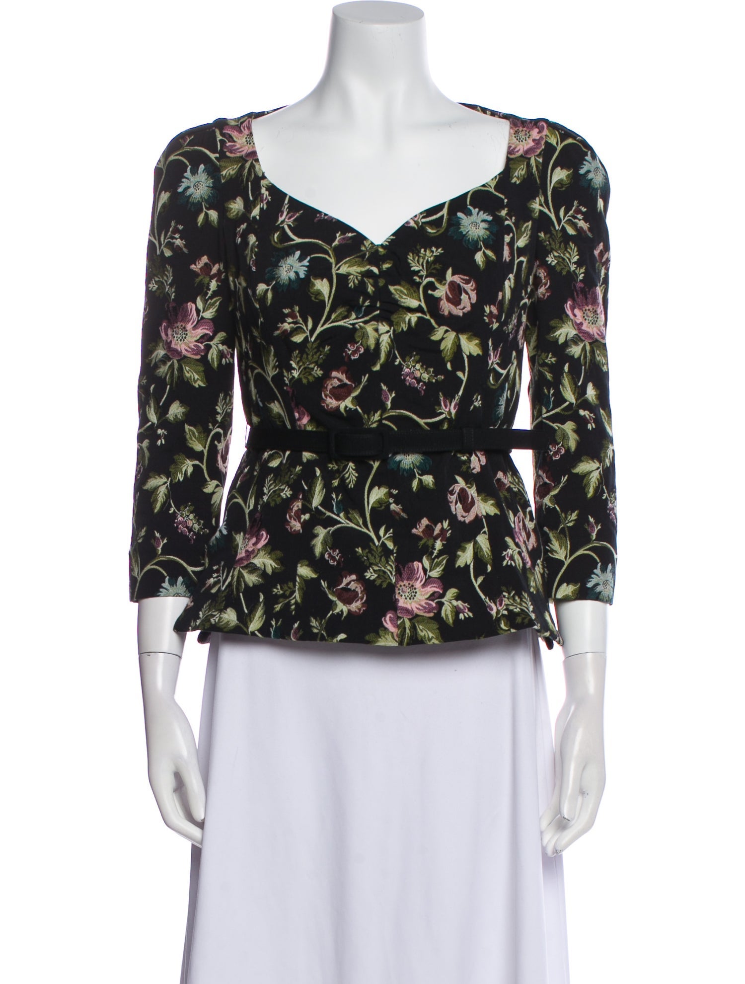 Erdem Floral Print V-Neck Blouse