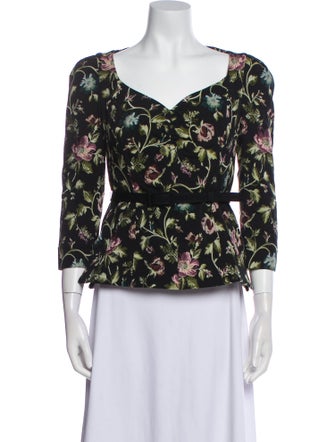 Erdem Floral Print V-Neck Blouse