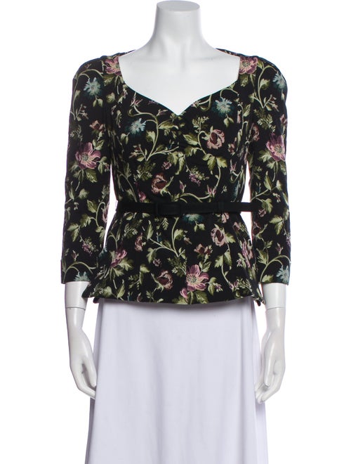 Erdem Floral Print V-Neck Blouse
