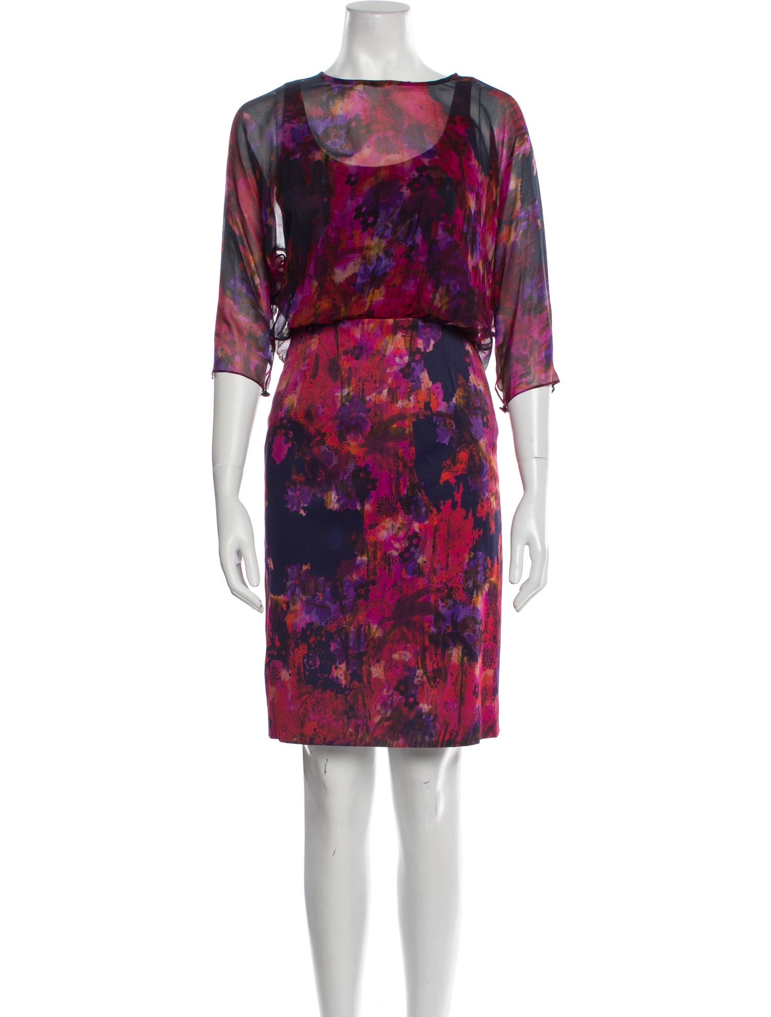 Erdem Floral Print Knee-Length Dress