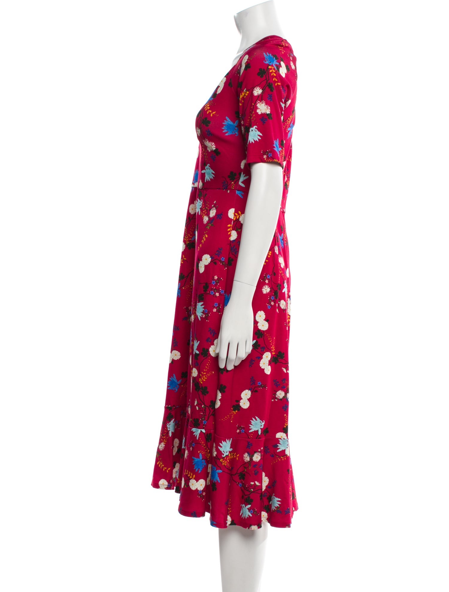 erdem red floral dress Erdem Belted Floral-print Tiered Silk-chiffon Maxi Dress - Women - Red Dresses