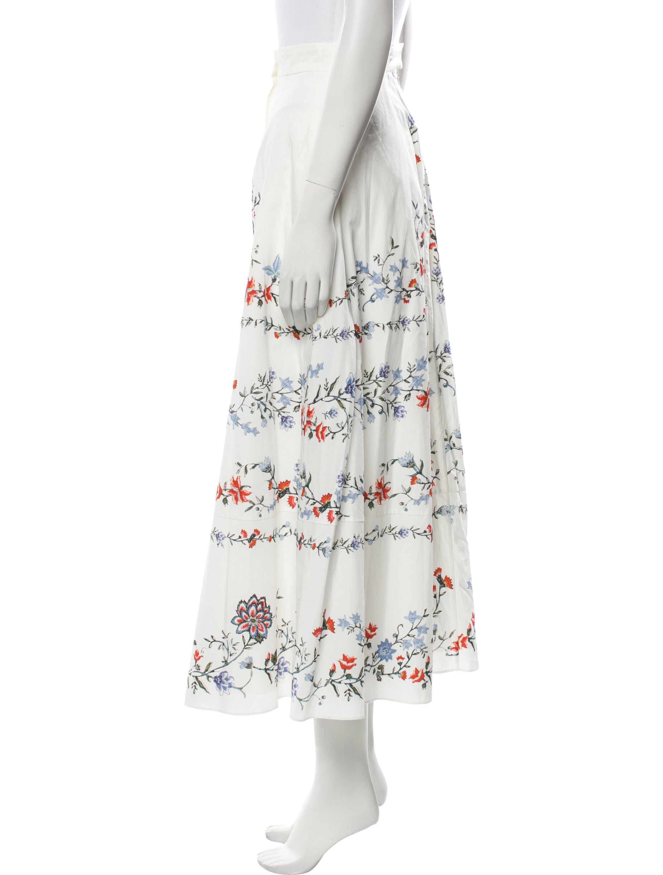 Erdem Floral Print Midi Length Skirt