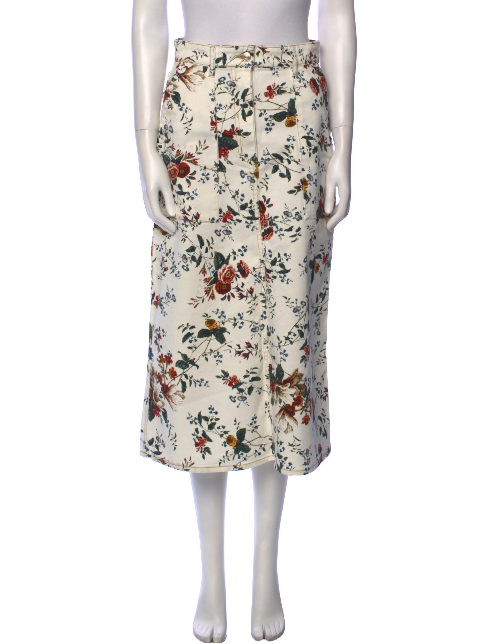 Erdem Floral Print Midi Length Skirt